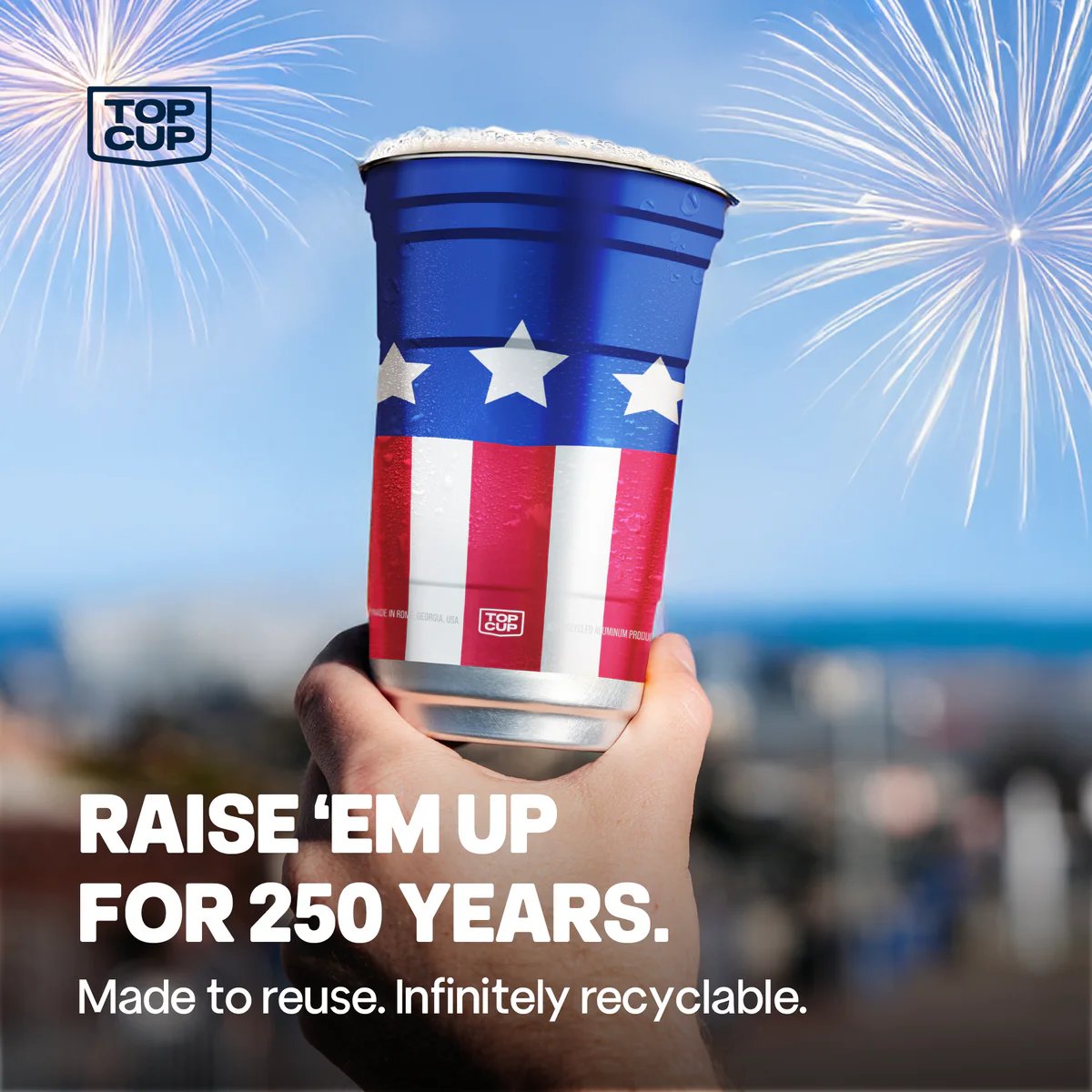 🇺🇸✨ 250th Anniversary Patriotic Aluminum Party Cups – Reusable Red, White & Blue Celebration Tumblers 🎆🥤