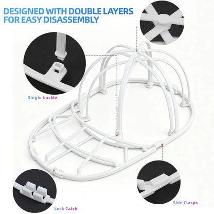 PP Hat Washer Cage with Adjustable Shaper(Free Gift-White Zipper Mesh Bag)
