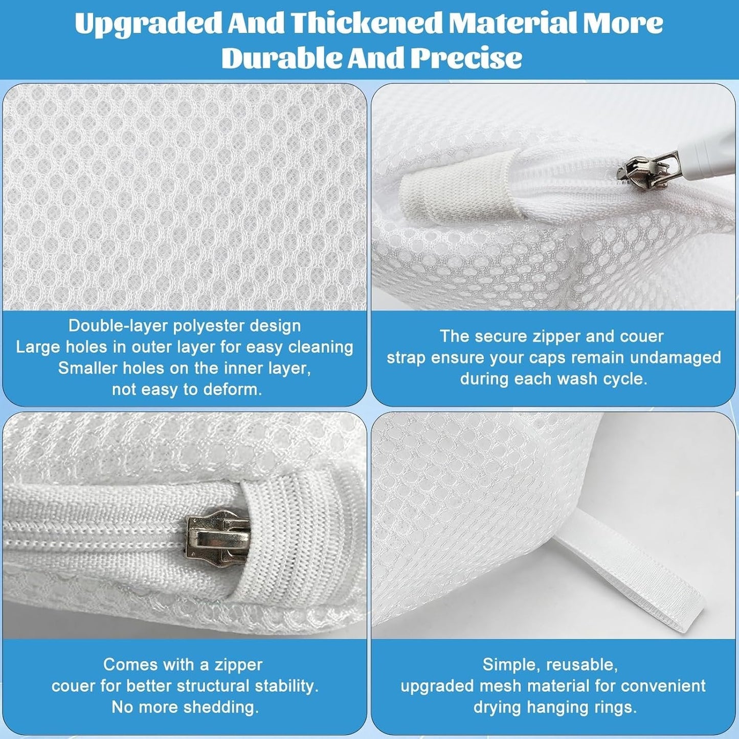 PP Hat Washer Cage with Adjustable Shaper(Free Gift-White Zipper Mesh Bag)